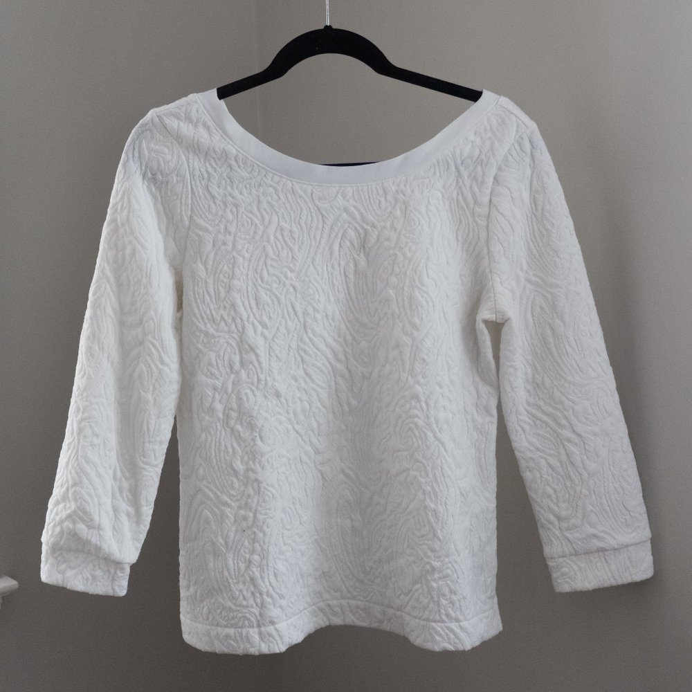Textured White Scoopneck